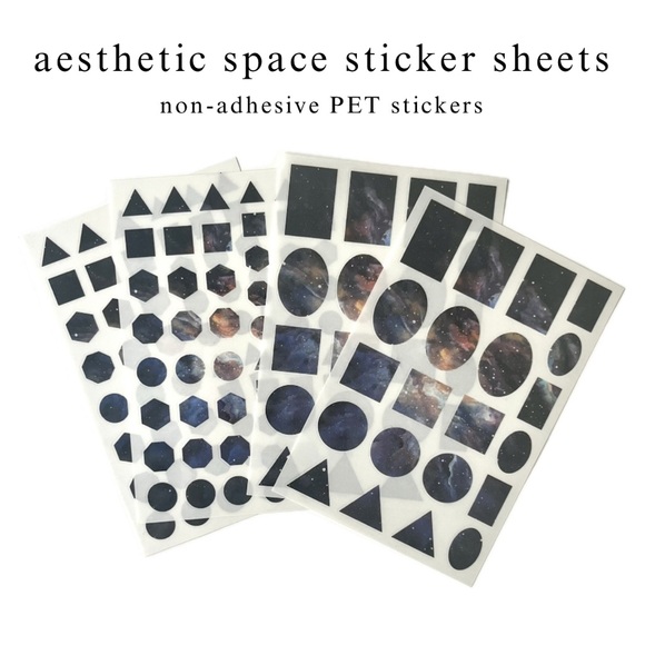 🏷️ aesthetic space abstract sticker sheets set of 4 - Picture 1 of 16
